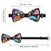 HEBVASS Groom's Wedding Bowtie Pre-Tied Adjustable Satin Necktie for Gentlemen, Receptions and Attire, Wonderland Psychedelic Mushrooms Art Bow Tie