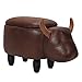 Produktbild Ejoyous Tier Sitzhocker mit Stauraum, PU Polsterhocker Kinderhocker Schuh Hocker Massivholz Fußhocker Sitzhocker Fußhocker Sitzbank Sitzcube für Family Kinderzimmer Wohnzimmer Schlafzimmer (Kuh)