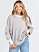 ANRABESS Womens Oversized Sweaters Fall 2025 Fashion Crewneck Batwing Long Sleeve Side Slit Knit Pullover Sweater Tops Beige Grey-M