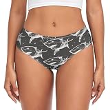 vvfelixl Panties for Women Shark Open Mouth Women Underwear Cheeky Panties for Women Women's Classic Bikini Brief Underwear L