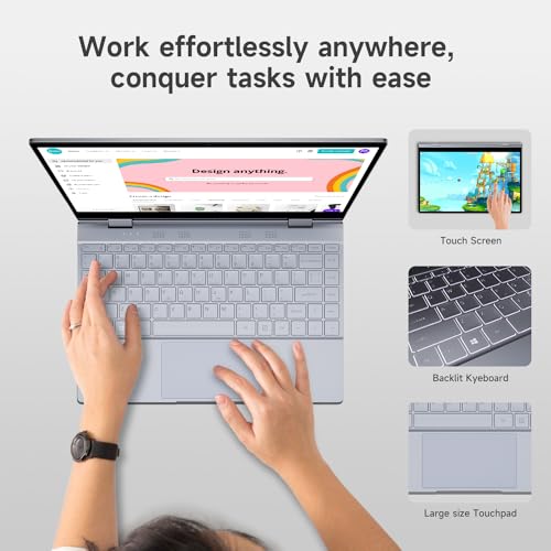 Bmax 2 In 1 Touchscreen Laptop, 13.3 Inch Fhd Ips Touch Display, Intel 12Th Gen N100 Processor(Up To 3.4Ghz), 16Gb Ddr5 Ram 512Gb Ssd, Backlit Keyboard thumb #5
