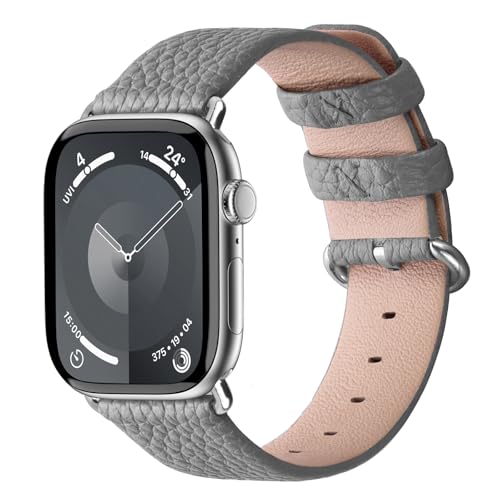 Image of Fullmosa Watch Band Compatible with Red Apple Watch Leather Band 42mm 41mm 40mm 38mm, iWatch Band for Series ultra3 /2 /1 SE3 /2 /1 11 /10 /9 /8 /7 /6 / /5 /4 /3 for Men Women