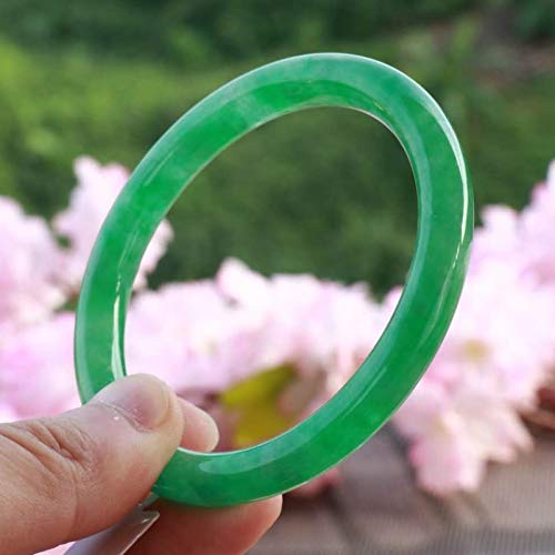 Bracelet en jade rond vert naturel bijoux femmes style chinois - 2