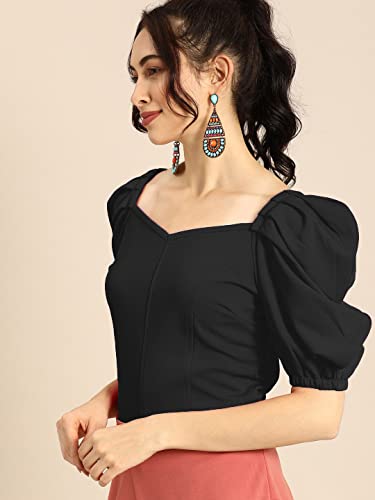 Image of Women's & Girl's Solid Short Sleeve Crop Top (LY-TopD6 Variation)