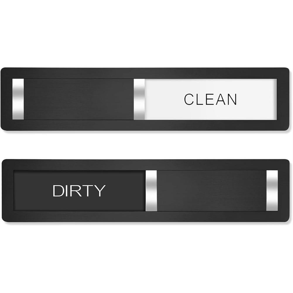 Hndhbfgrt Magnetic Stainless Steel Dishwasher Cleaning Indicator Mat, Brushed Dirt/Dirty Sign with Strong Magnet Matte
