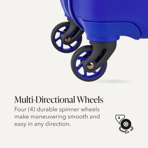 Image of SwissGear 7366 Signature Hardside Expandable Luggage with Spinner Wheels, TSA Lock, Cup-Holder, White, Carry-On 19-Inch, Cobalt, 2-Piece Set (19 /27), Signature Hardside Expandable Luggage With Spinner