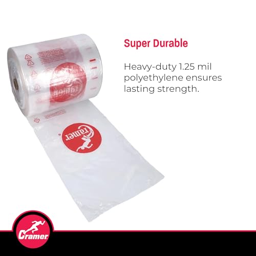 Cramer Large Ice Bags for Injuries, 9.5\" x 18\", Clear Disposable Ice Bag Roll for Athletic Trainers, Tear-Resistant, Bulk 1500 Pack, Ideal for Ice Wraps in Training Rooms