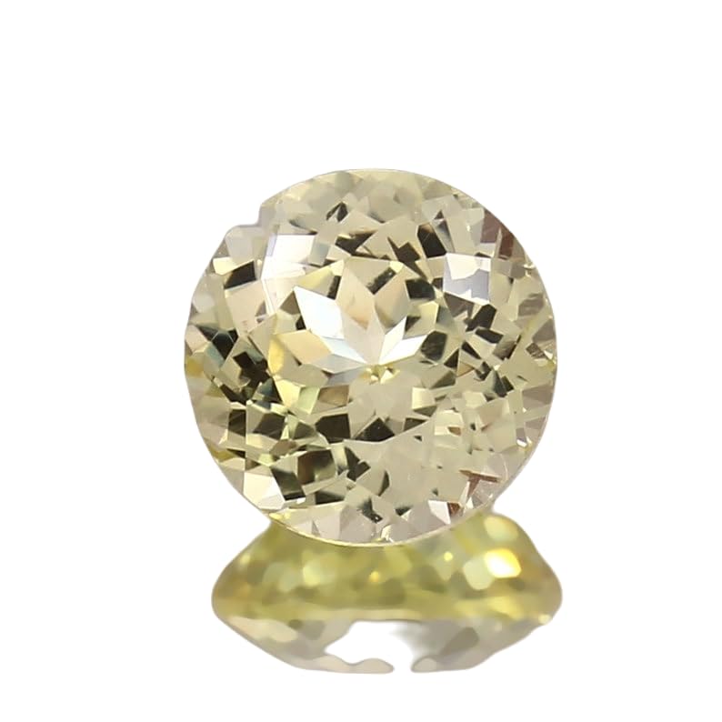 Saphir jaune naturel de prestige à facettes, véritable gemme ronde de 9 mm pour haute joaillerie