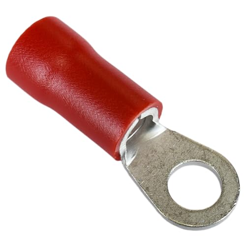 500PCS 8 AWG 1/4' M6 Insulated Ring Crimp...