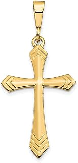 Colar com pingente religioso de cruz de ouro amarelo 10 k com pingente de paixão joias finas para mulheres presentes para ela, Ouro amarelo