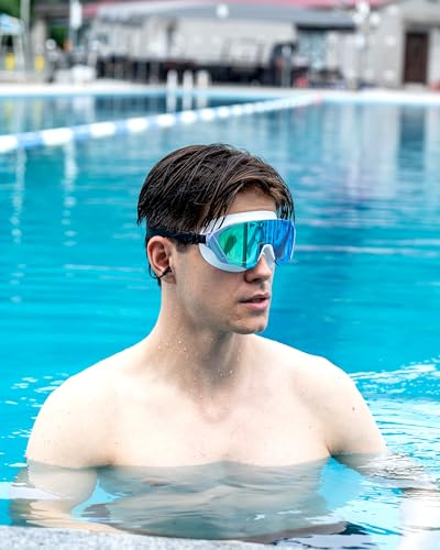 Image of Seasprint Swim Goggles,Wide Angle Anti-fog and UV Leak Proof Goggles,Fashion Swim Glasses for Men Women
