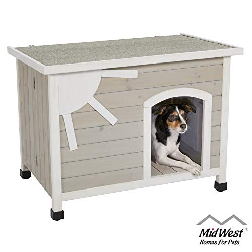 Eillo Folding Outdoor Wood Dog House, No Tools Required for Assembly | Dog