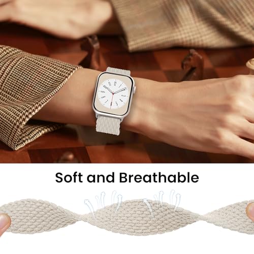 Image of Delidigi Stretchy Bands Compatible for Apple Watch Band Women 40mm 38mm 41mm 42mm 44mm 45mm 46mm 49mm, Nylon Braided Straps for iWatch Series 11 10 9 8 7 6 SE 5 4 3 Ultra 3 2 1