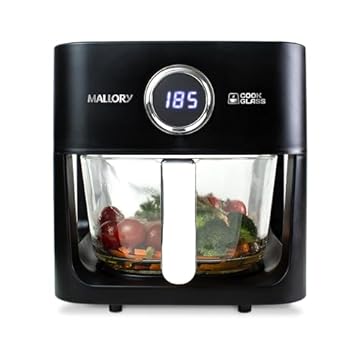 Fritadeira Mallory Air Fryer COOKGLASS Cuba de Vidro Temperado Super Resistente - 4,5Litros - 1500W de Potência- 127V