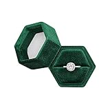 Hexagon Velvet Jewelry Single Slot Ring Box Engagement Wedding Box Keepsake Box Bridal Photo Ring...