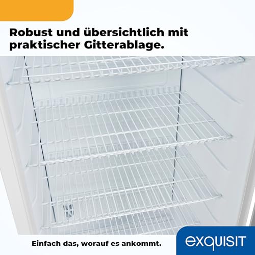 Exquisit Getränkekühlschrank GKS350-2-GT-280D weiss | Flaschenkühlschrank 320 L Volumen | Getränkekühlschrank mit Glastür | LED | Gitterablagen