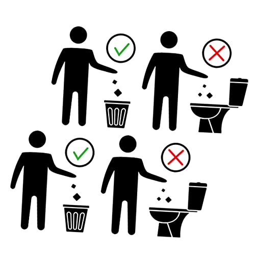 SOIMISS Adesivi Per Wc Segnali Di Avvertimento Per Bagno e Coprisedili, 2 Pezzi 20x30cm, Autoadesivi Rimovibili Per Superfici Lisce, Decorazione Bagno e Avviso Igienico