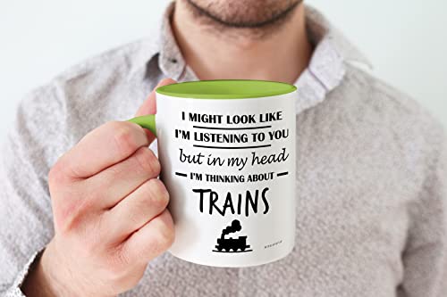 Stuff4 Steam Train Gifts Men, in My Head I'm Thinking About Trains Mug, Funny Gifts Spotting Enthusiasts - Image 4