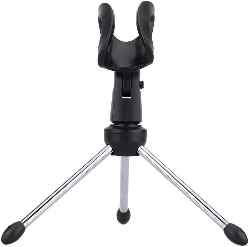 CLAPONE Compact Tripod Microphone Stand Adjustable Foldable & Portable Holder Frameworks Mini Tripod Desktop Microphone Stand with Clip for Wired Mics and Collapsible Legs CLP-MIC-STAND-X1