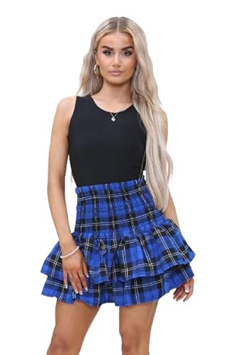 Pretty Attitude Skirts for Women - Ladies Frill Mini Rara Skirt – Check Pleated retro mini skirts for women