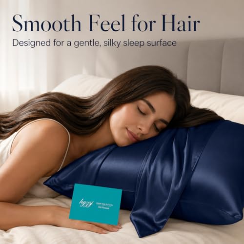 Silk Pillow Cases Queen Size with Hidden Zipper, Mulberry Silk Pillowcase for Hair and Skin, Cooling Smooth Anti Acne Pillowcase, Ideal Gifts for Women Men(20x30inch) - image 5