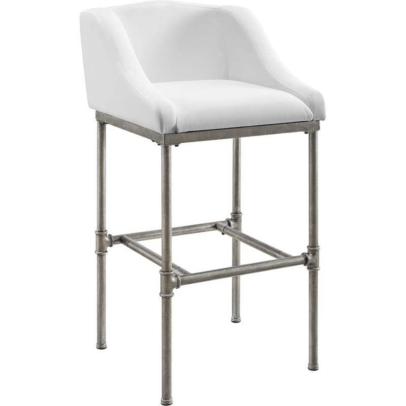 Hillsdale Furniture Dillon Metal Counter Height Stool in White Fabric