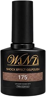 Reflective Gold Gel Nail Polish 7ML, Glitter Gold Soak Off UV LED Gel Polish with Reflective Shock Effect, High Gloss Shine, Smooth Application for Nail Art, Salon and DIY Manicure at Home (175)