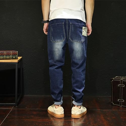 Fashion Denim Jogger Pants for Men Big and Tall Hip Hop Jean Harem Pants Streetwear Loose Fit Biker Baggy Jeans Pants4
