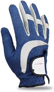 Golf Gloves Pack 1 Pcs Men's Golf Glove Left Hand Right Hand Micro Soft Fiber Breathable Non-Slip Golf Gloves Men Color Blue Golf Glove (Color : Worn on Right Hand, Size : 25 Large)