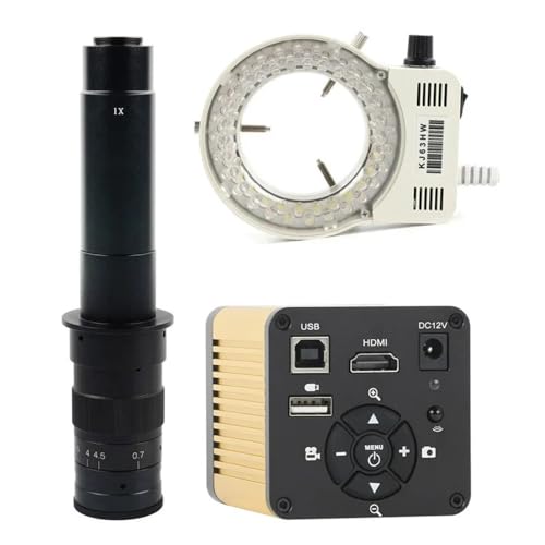 ラボ用顕微鏡アクセサリー 40MP 4K UHD 1080P HDMI USB 産業用ビデオ顕微鏡カメラ 300倍レンズライトズーム Cマウントレンズ付き 電話修理用