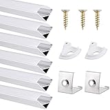 Hinweise: LED-Streifen sind nicht enthalten. Erstklassiges Erscheinungsbild: Das gut aussehende Aluminiumprofil mit LED-Streifen wirkt hell und eindrucksvoll. Der milchig weiße Diffusor sorgt für eine gleichmäßigere Lichtverteilung