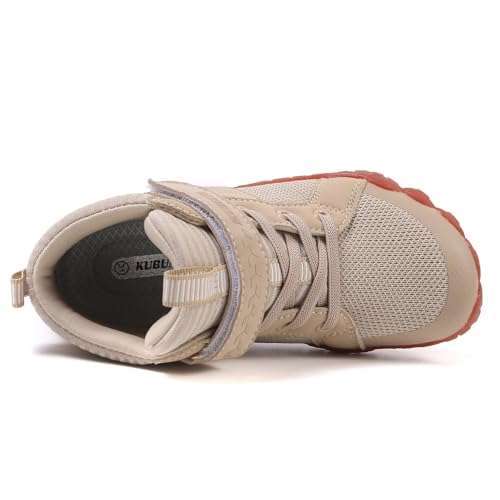 Image of KUBUA Kids High Top Barefoot Shoes Boys Girls Minimalist Zero Drop Sneakers | Wide Toe Box, Padded Collar for Ankle Support, Non-Slip, Hiking, Tennis, Walking, School, Wrestling, Gym, Little Kid, Big Kid