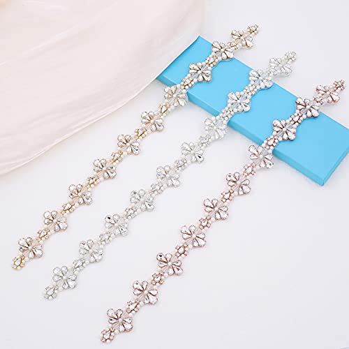 Rhinestone Bridal Belt Wedding Dress Belt With Ribbons Crystal Wedding Belt Sashes for Bride Gown 6