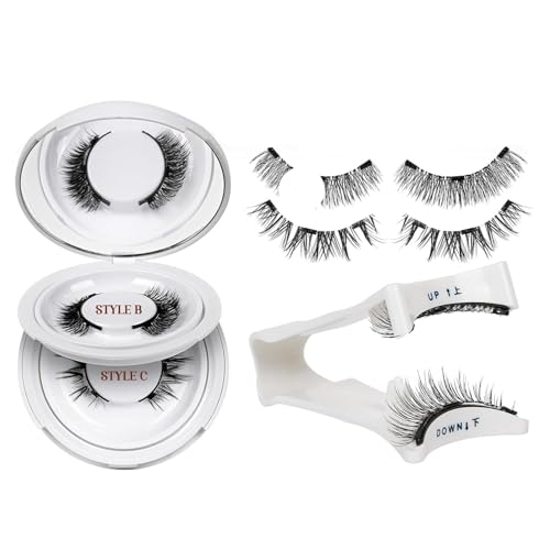 Magnetic Eyelashes Kit (Style A4) – 2 Pairs Reusable Glue-Free Lashes with Applicator & Mirror Case