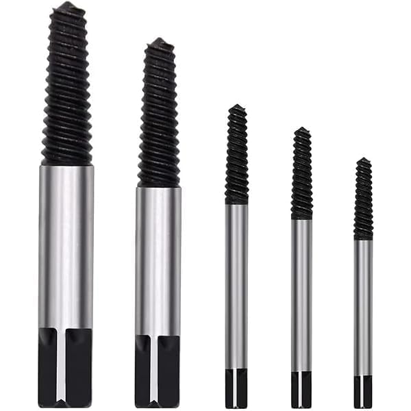 Kit Extracteur De Vis 5 PièCes, Extracteur Boulon Professionnel En Acier Trempé, Tourne A Gauche Extracteur Boulon, Pour Vis RouilléEs, FissuréEs,...
