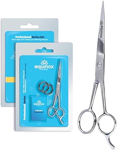 Equinox 6.5" Professional Hair Cutting Scissors for Men & Women - Ice Tempered, Silver - Hair Cutting Shear Professional - Barber Scissor Professional - Shears for Hair Cutting - Haircut Scissors