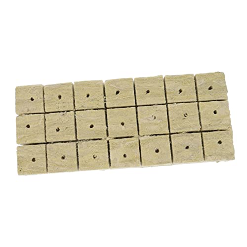 LEDMOMO 20個 育苗ブロック ブロックを成長させる 観葉植物用土 スターターキューブ 植栽ツール ガーデニングツール 水耕栽培装置 種まきスプラウタートレイ ロックウール Khaki