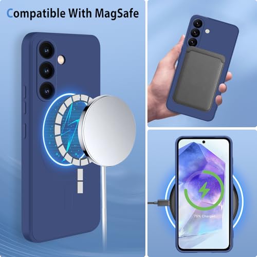 Coque pour Samsung Galaxy A55 compatible avec Mag-Safe silicone