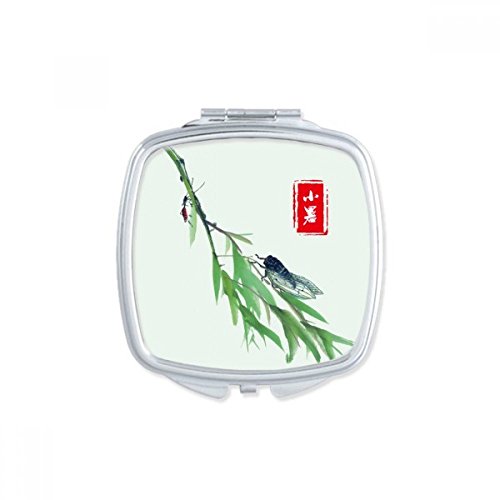 Miroir de Maquillage Portable Contre Reflets Flous Miroir de Poche Carré Solaire Léger