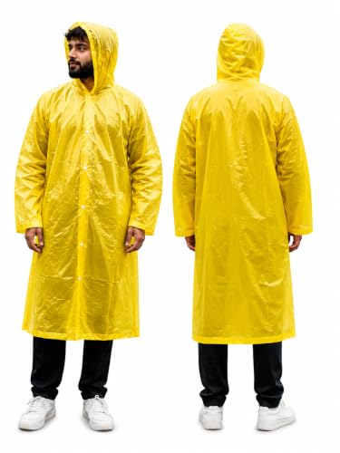 Image of RERANT Unisex Waterproof Long Raincoat with Hood and Pockets, Reusable Lightweight Rain Poncho Jacket for Men and Women, Multicolor