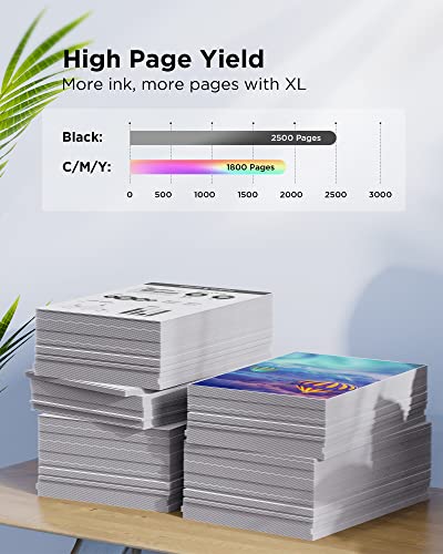 952Xl 952 Xl High-Yield Ink Cartridges, Replacement For Hp 952 952 Xl Ink Cartridges Combo Pack (4 Pack, 1Bk/1C/1M/1Y), Upgraded Chip, For Officejet Pro 8710 8720 7720 7740 8210 8702 8715 8725 Printer #TOP2