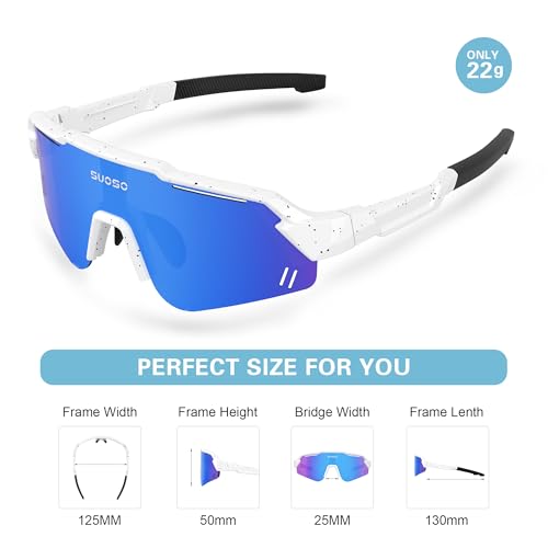 Image of suoso Kids Sports Polarized Sunglasses: Youth Baseball Sun Glasses Cycling Glasses for Boys Girls Age 6-12 Lightweight TR90