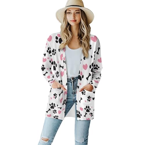 Image of Womens Open Fron Cardigan Sweaters Long Sleeve Tops Daily Coats
