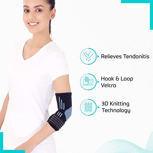 Image of beatXP 3D Elbow Support for Gym (Pack of 1) - Elbow Compression Sleeves for Pain Relief, Tendonitis, Tennis Elbow, Cricket, Arthritis & Joint Inflammation