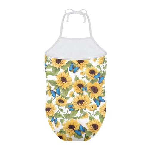 Image of Girls One Piece Swimsuit Beach Bathing Suit Toddler Floral Halter Straps Swimwear for 1-10 Years