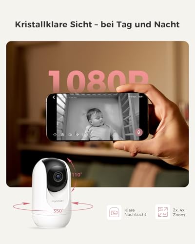 Momcozy BM04 babyphone mit Kamera, 5 Zoll Smart WLAN Baby Monitor – Ansicht 6