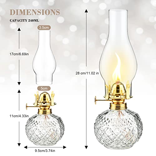 Oil Lamps For Indoor Use, Augot 2Pcs Oil Lamp With Oil Wicks Lantern Glass Replacement, Kerosene Lantern Lamp Lamps Oil Lanterns For Indoor Use, Oil Lamps For Indoor Use Emergency Home Decor Lighting #TOP1