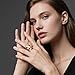 kepvrio Chunky Rings for Women,Gold Silver Two Tone Asymmetrical Wavy Curve Open Ring Dainty Adjustable Stainless Steel Wrap Around Ring Fashion Minimalist Statement Jewelry Accessories Style4