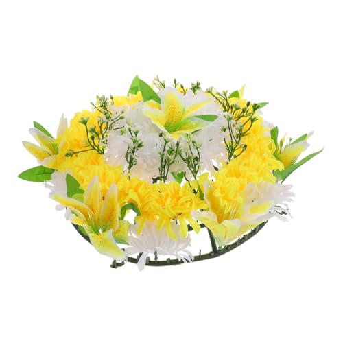 Garneck Couronne De Deuil Artificielle Guirlande De Cimetière Décoration Funéraire Couleur Aléatoire Matériau Pratique Usage Sacrifice Commémoratif