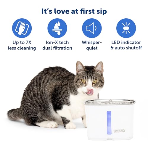 PetSafe Viva Pet Water Fountain for Cats and Small Dogs – 1.8L/64 oz, Indoor Stainless-Steel Pet Fountain with Whisper Quiet Pump, Dishwasher Safe, Easy to Clean, Water Filters Included PetSafe Viva Pet Water Fountain for Cats and Small Dogs – 1.8L/64 oz, Indoor Stainless-Steel Pet Fountain with Whisper Quiet Pump, Dishwasher Safe, Easy to Clean, Water Filters Included